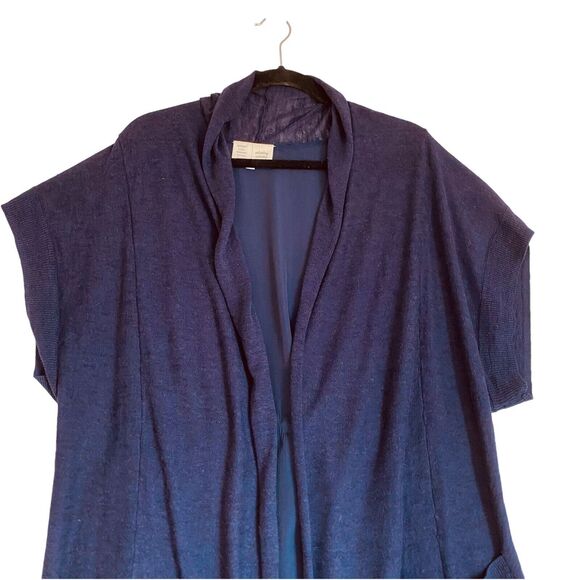 Saturday Sunday Anthropologie Long Cardigan Duster Linen Knit Boho Relaxed Artsy - Picture 2 of 12